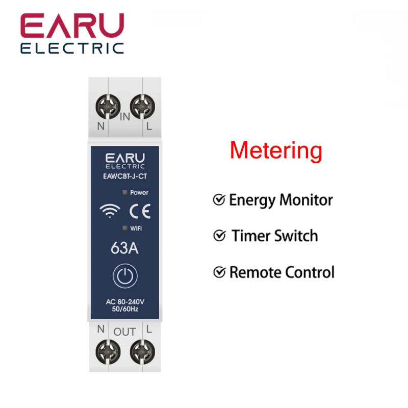 Description Picture 5 of itemTuya WiFi Smart Circuit Breaker MCB 1P+N 63A Timer Power Energy kWh Voltage Current Meter Protector Voice Remote Control Switch