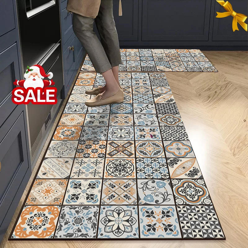Description Picture 3 of itemNon-slip Kitchen Mat Crystal Velvet Super Absorbent Floor Mats Kitchen Long Carpets Bathroom Entrance Door Mat Bedroom Long Rugs