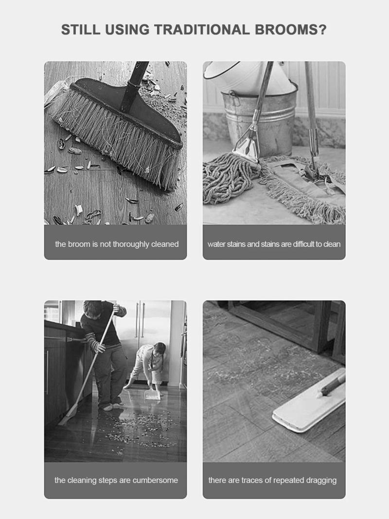 Description Picture 4 of itemMagic Broom Long Pole Assembled Scraper For Sweeping Hair Bathroom Household Mop Broom