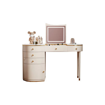 White Luxury Girls Dressers Cabinets Bedside Storage Mirror Commodes Dressers Drawers Led Lights Table Tocador Home Furniture