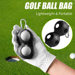 Mini Golf Ball Bag Silicone Golf Ball Holder with Carabiner Portable Dual Ball Storage Pouch for Golf Accessories Easy to Carry
