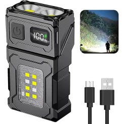 MINI USB Rechargeable LED Flashlight Portable Tail magnet flashlight Super Bright Camping Lantern Side COB emergency light