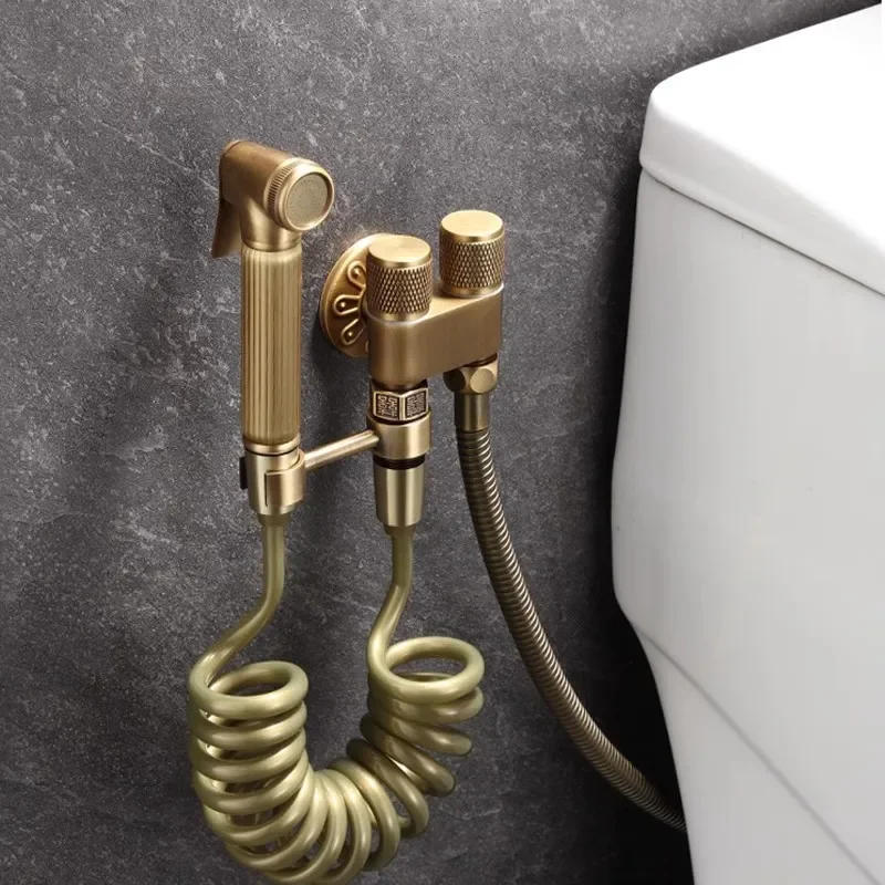 Description Picture 6 of itemAntique Bronze Toilet bidet sprayer set Brass Double Use Bidets faucet Bathroom sprayer shower bidet  High Pressure gun