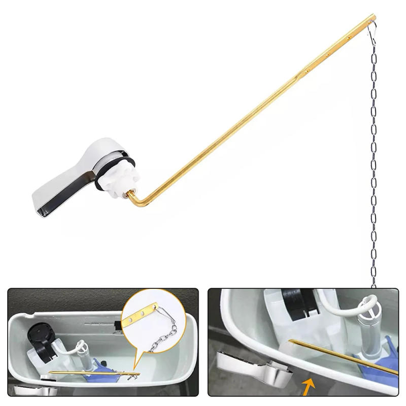 Description Picture 5 of itemToilet Flush Handle Repair Replacement Kit Zinc Alloy Tank Trip Lever With Chain Toilet Switch Button Toilet Accessories