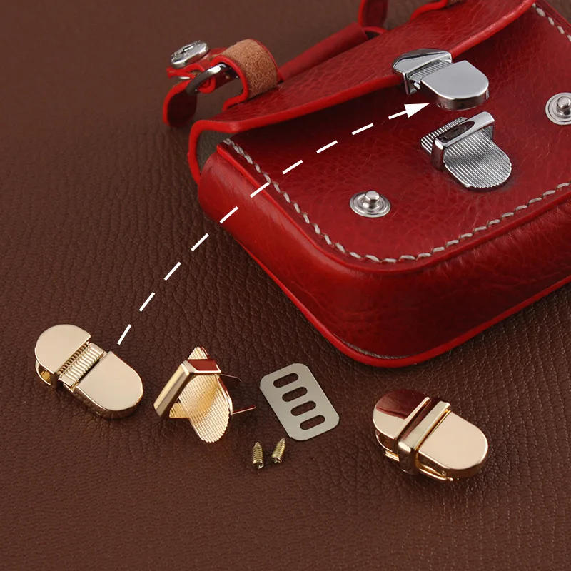 Description Picture 3 of item1PC Push Lock DIY Metal Clasp for Handbag, Mini Push Locks  For Shoulder Bag Purse Bag Leathercraft Accessories, Metal Buckle
