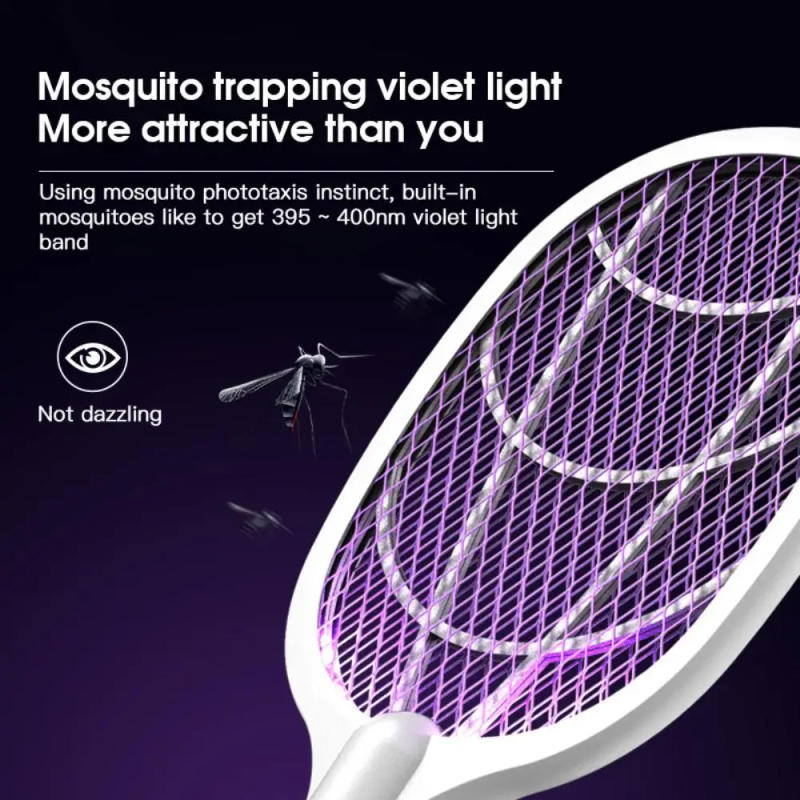 Description Picture 5 of item3 IN 1 Electric Mosquito Swatter Mosquito Killer 2500V USB Rechargeable Angle Not Adjustable Electric Bug Zapper Fly Bat Swatter