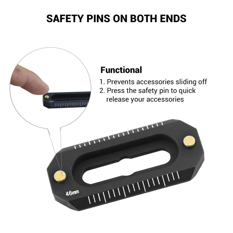 Description Picture 3 of itemMini NATO Rail Camera Anti-Off Quick Release NATO Rail Thickness 6mm Length 48 78mm for FX3/FX30 camera NATO Handle Camera Cage