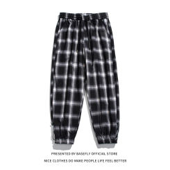 Autumn Spring Plaid Retro Vintage Cargo Jogger Sweatpants Unisex Men Retro Vintage Trousers Streetwear Pants Casual Women Chic