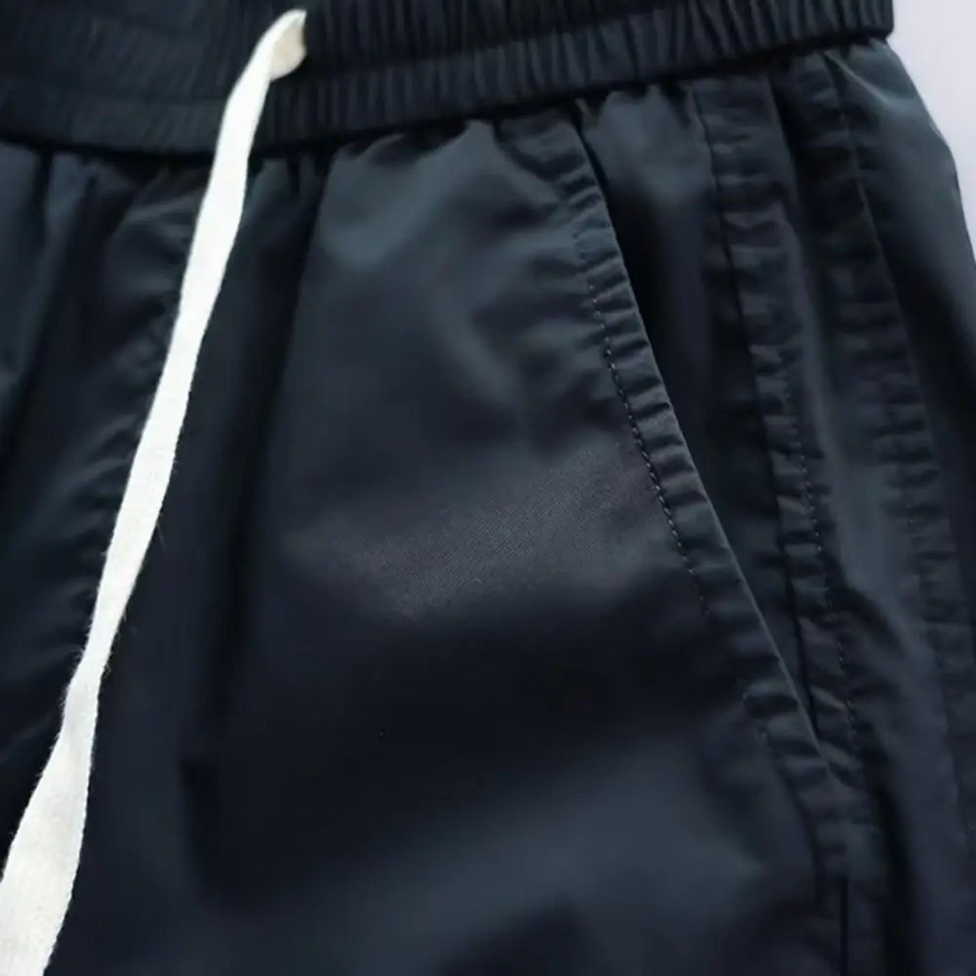 Description Picture 5 of itemCasual Workwear Trousers Men's Drawstring Elastic Waist Casual Pants with Pockets Soft Breathable Ankle Length for Simple