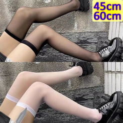 Sweet Thin Lace Stockings Women Transparent Lolita Thigh High Long Socks Gothic Punk Girls Sexy Nylon Legging Cosplay Half Sock