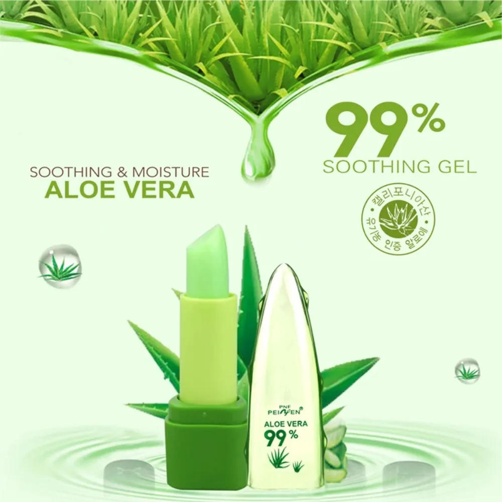 Description Picture 3 of item99% Aloe Vera Lipstick Color Changing Lip Balm Lasting Moisturizing Moisturizing Waterproof Temperature Change Lip Balm Makeup