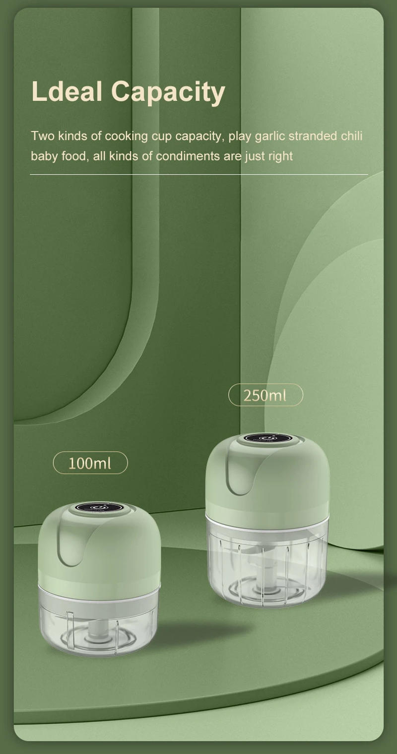 Description Picture 5 of itemMini Electric Garlic Chopper USB Meat Grinder Garlic Masher Machine Sturdy Durable Crushed Ginger Vegetable Crusher Kitchenware