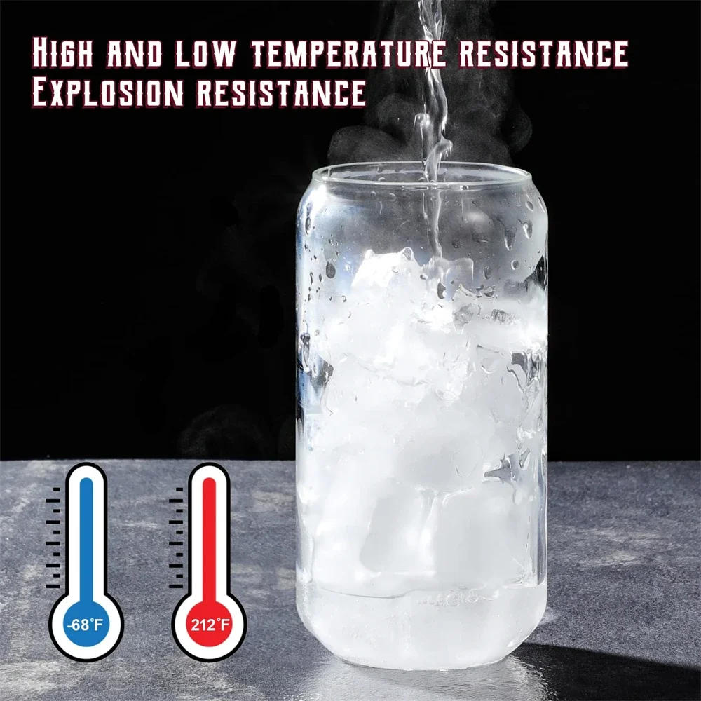 Description Picture 3 of item500ml Glass Cup with Lid and Straw Bubble Tea Cup Juice Glass Beer Can Milk Mocha Cups Breakfast Mug Drinkware Transparent Cup