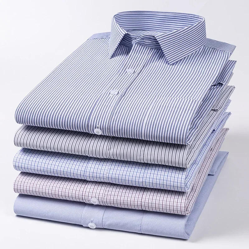 Description Picture 5 of itemNew in shirt 65%cotton long-sleeve shirts for men slim fit formal shirt soft shivering striped tops dress casual black clothes