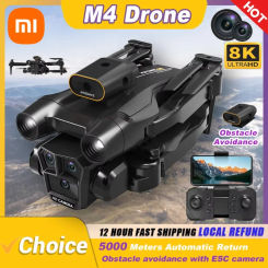 Xiaomi M4 Rc Drone 8k Professinal With Wide Angle Triple Hd Camera Foldable Rc Helicopter Wifi Fpv Height Hold Toy Drone 2024