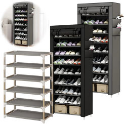 10 Layers Shoe Cabinet with Cover Dustproof Shoes Storage Rack Space Saving Storage Organizer Holder Home Furniture Shoe Rack
