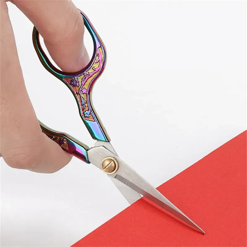 Description Picture 5 of itemRetro Zakka Stainless Steel Vintage Scissors Sewing Stationery Grooming Cutter Embroidery Cross-stitch Yarn Thread Tools Shears