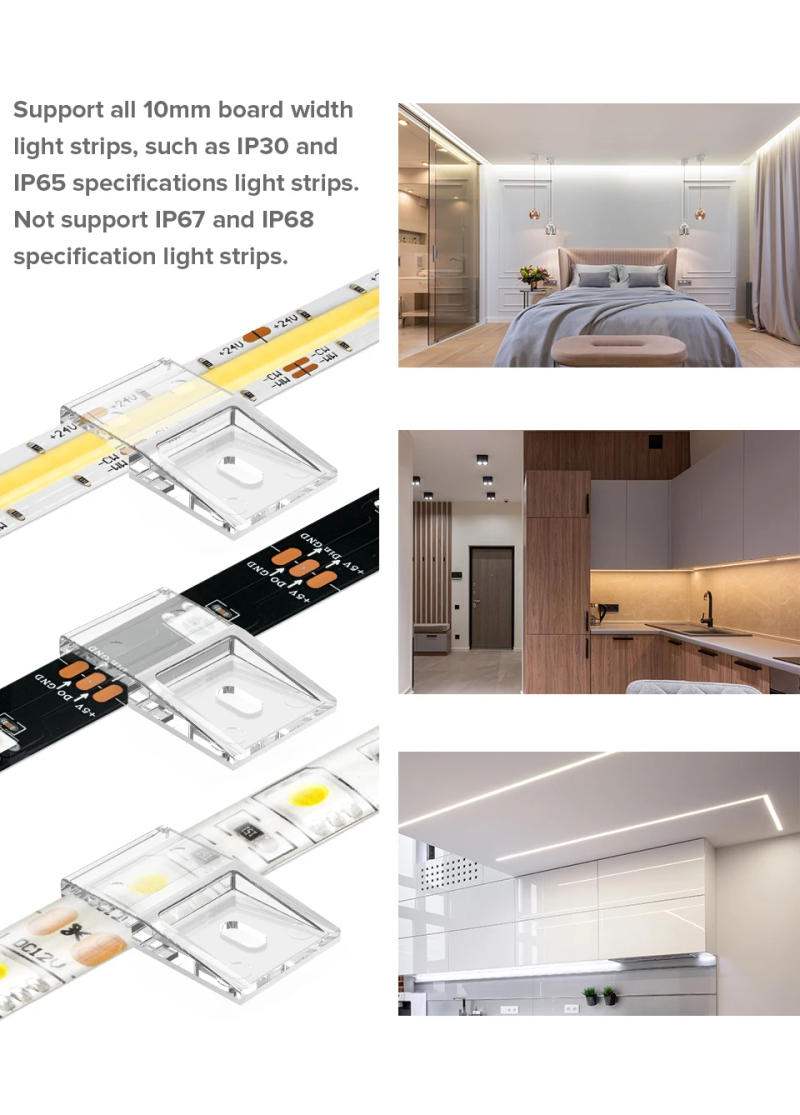 Description Picture 3 of item10mm PCB LED Light Strip 10 Pcs Clip with Screw for WS2812B WS2811 FCOB COB SK6812 RGBW Wire Bundle Holder Tie Mount Connectors