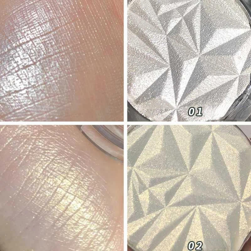 Description Picture 5 of item2 Colors Diamond Highlighter Powder Palette Glitter Face Contour Brighten Makeup Shimmer Ultra-concentrated Illuminate Cosmetic