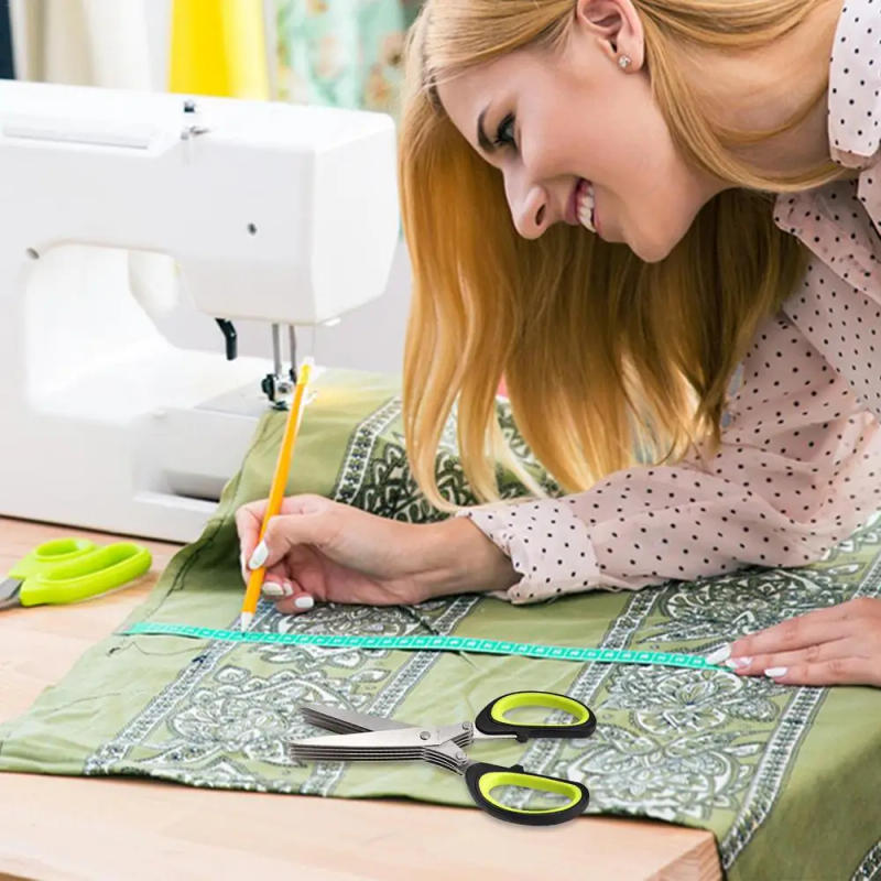 Description Picture 3 of itemMulti Layer Scissor Kitchen Shears 5 Blade Stainless Steel Scallion Cutter Laver Spices Herb Chive Cutter For Cutting Cilantro