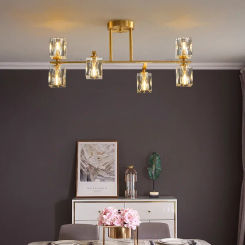 Nordic Gold Pendant Hanging Light Indoor Copper Decor Ceiling Lamp Luxurious Lustre Chandelier For Parlor Bedroom Dining Bar