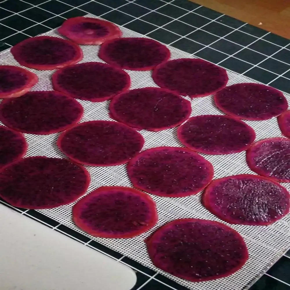 Description Picture 4 of itemSilicone Dehydrator Sheets Non-stick Food Fruit Dehydrator Mats Reusable Steamer Mesh Mat for Fruit Dryer Fruits Buns Dumplings
