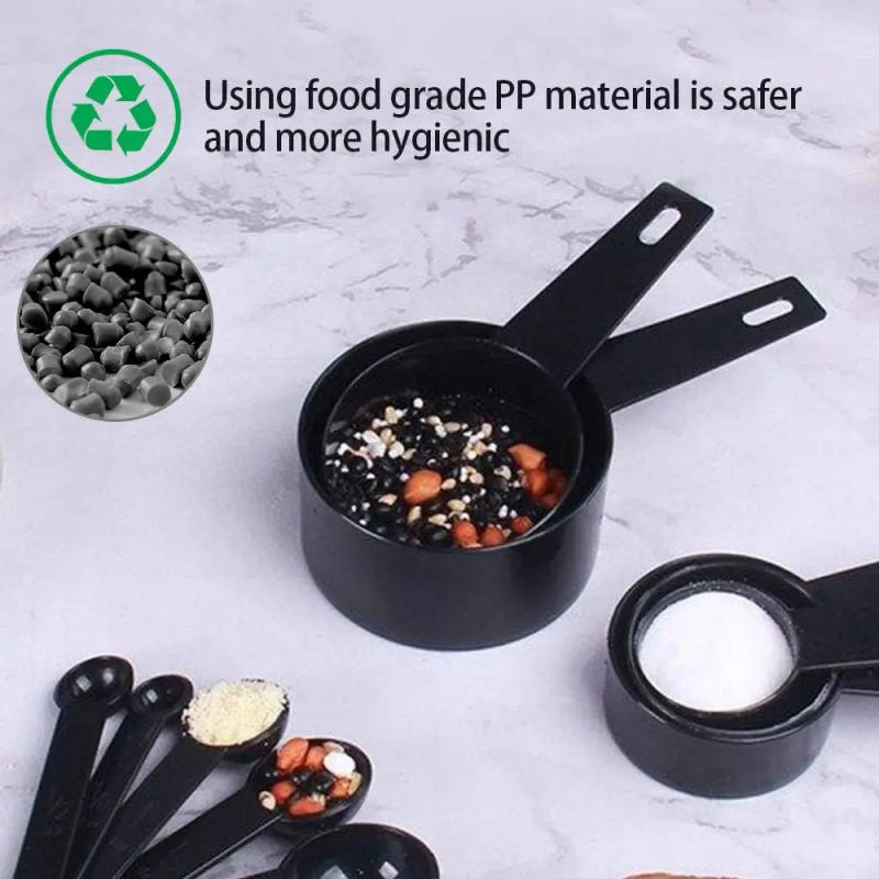 Description Picture 2 of itemPlastic Measuring Cups and Spoons Set 10 PCS Kitchen Accessories Engraved US Markings Stackable Measuring Tools