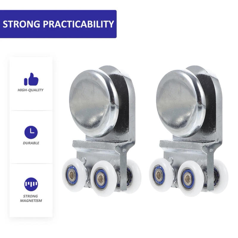 Description Picture 3 of itemFixtures Pulley Sliding Door Glass Door Easy Installation Roller Hanging Wheel Pulley 2pcs Aluminum Alloy Bathroom