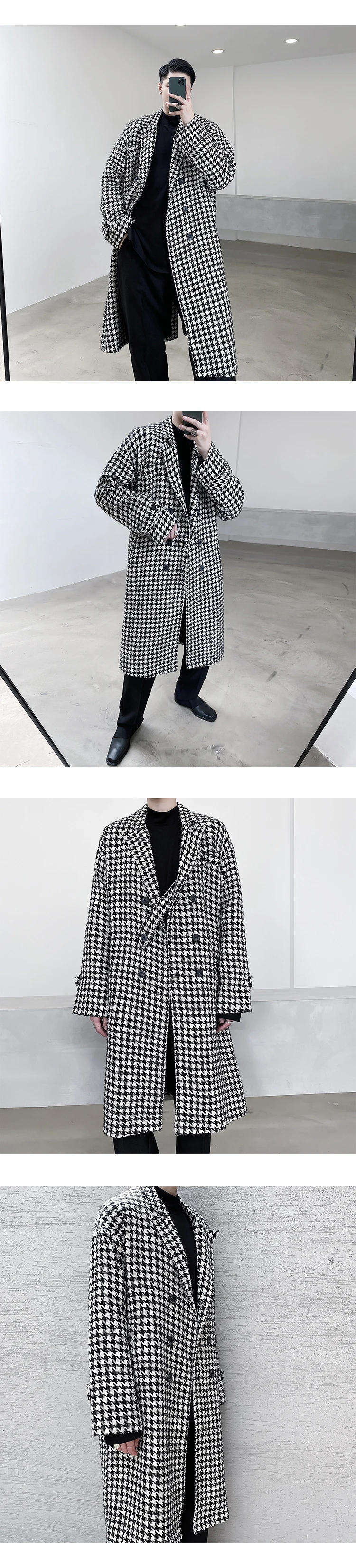 Description Picture 6 of itemMen Winter Autumn Coats Long Jackets Men Slim Fit Casual Wool Blends Business Casual Trench Thicker Warm Long Coats Size  H68