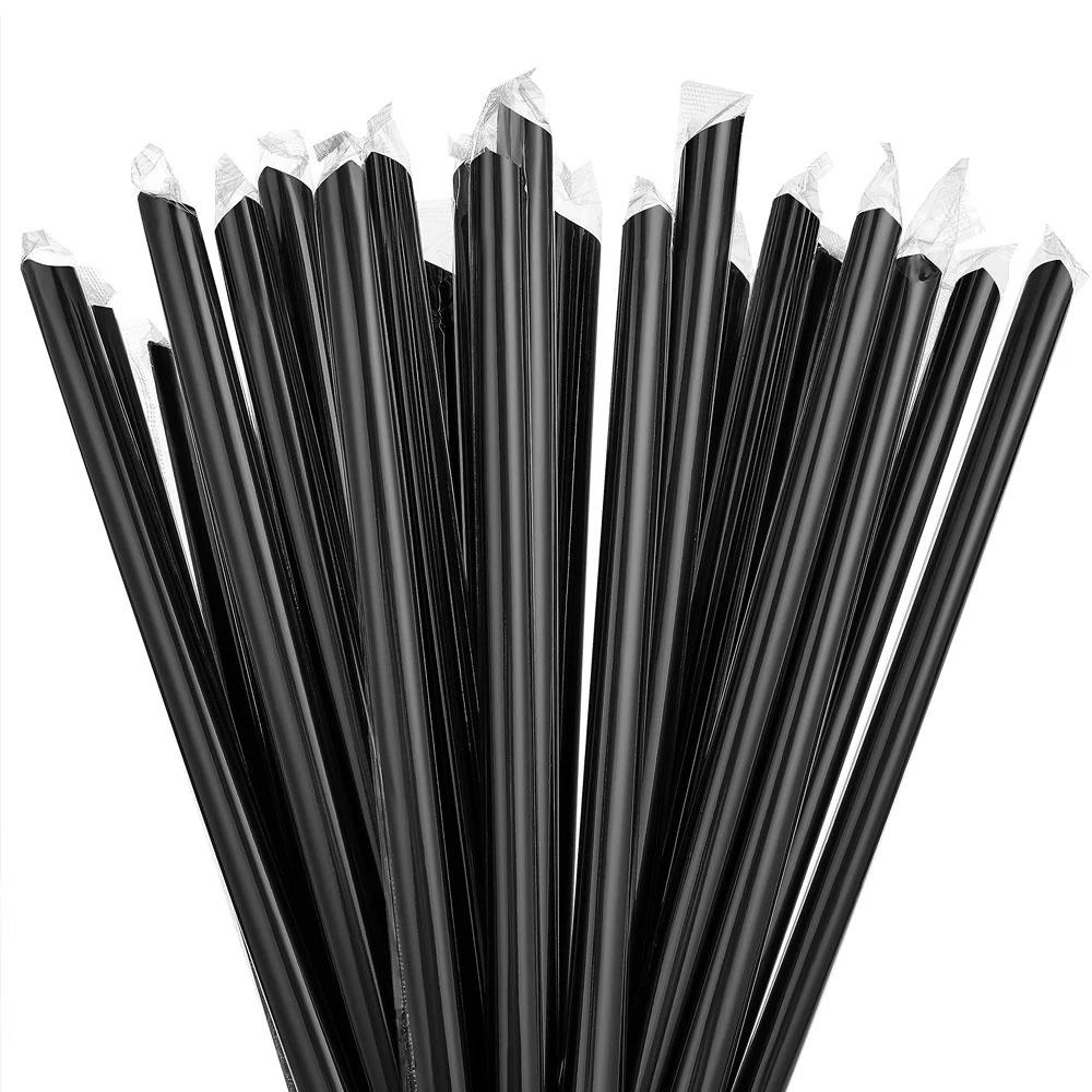 Description Picture 3 of item100Pcs Wide Large Disposable Straws Colorful Plastic Drinking Straws Wedding Party Birthday Milktea Juice Straw Bar Accessories