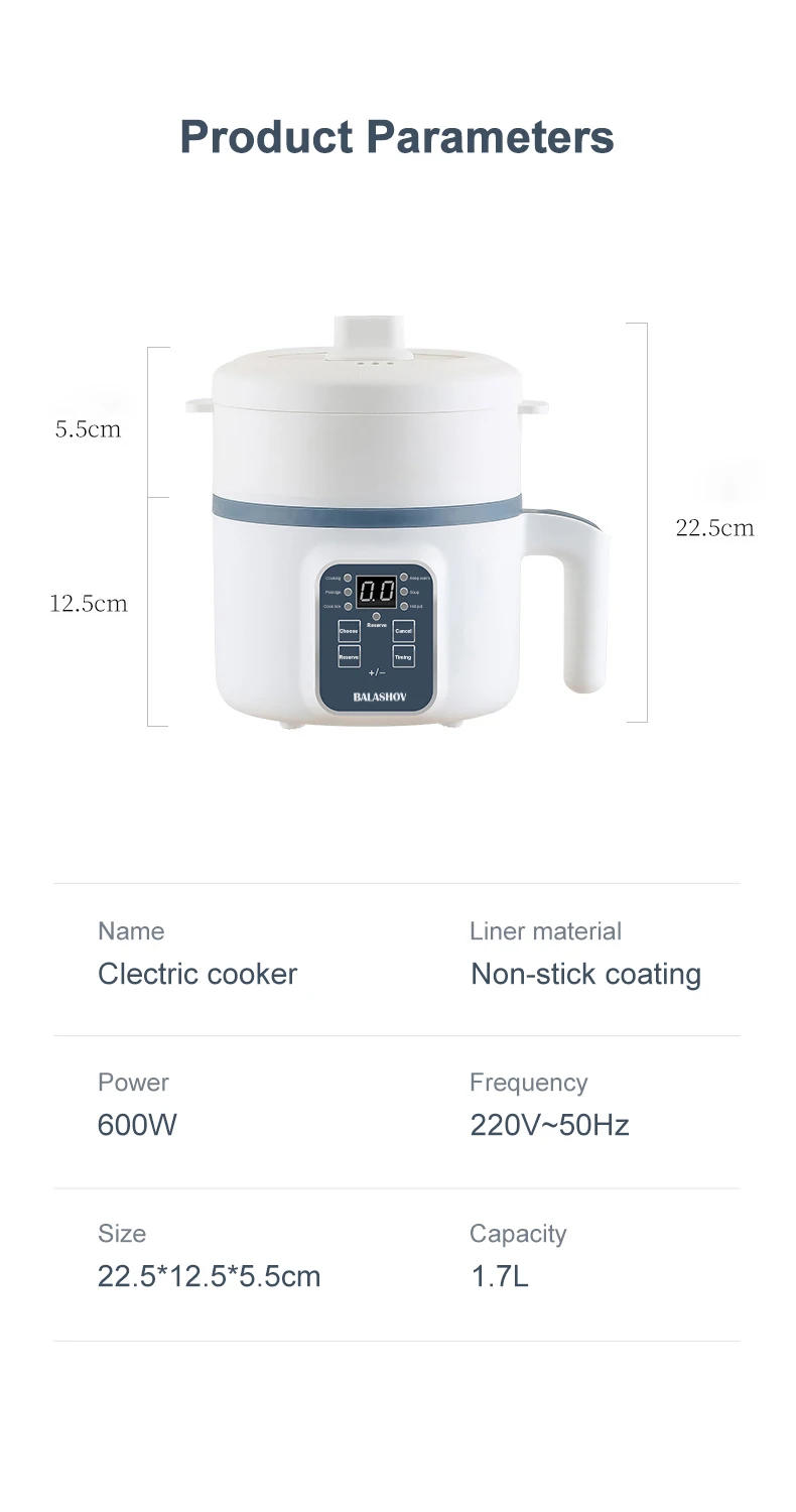 Description Picture 2 of itemMini Electric Rice Cooker Household Multicooker Steamer Single/Double Layer Rice Cooker Auto Rice Cooker Appliances for Kitchen