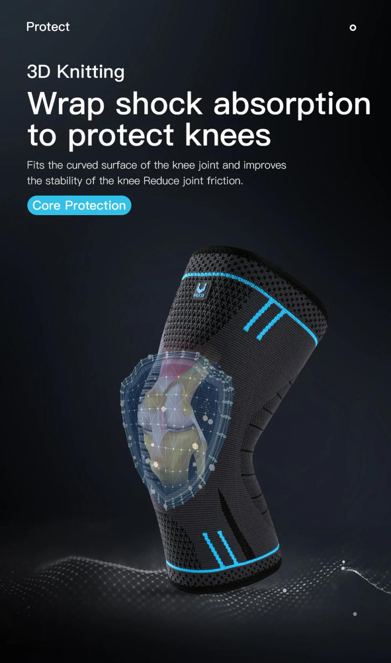 Description Picture 6 of item1 Pcs Compression Knee Support Sleeve Elastic Breathable Knee Pads Brace Springs Gym Sports Protector Basketball Volleyball Run
