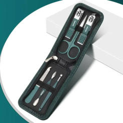 Germany 6 Pcs Portable Luxury Manicure Sets Pedicure Kits Bright Black Nail Clipper Set Personal Care Tools Eyebrow Scissors