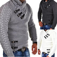 Fall/Winter Mens Sweater Fashion Long Sleeve Knitted Shirt Mens Cardigans