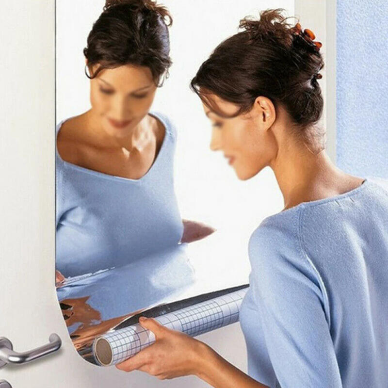 Description Picture 4 of itemAcrylic DIY Mirror Tile Wall Sticker Decoration Stickers Rectangle Bathroom Decor 100/200CM Makeup Mirror Tile Decal