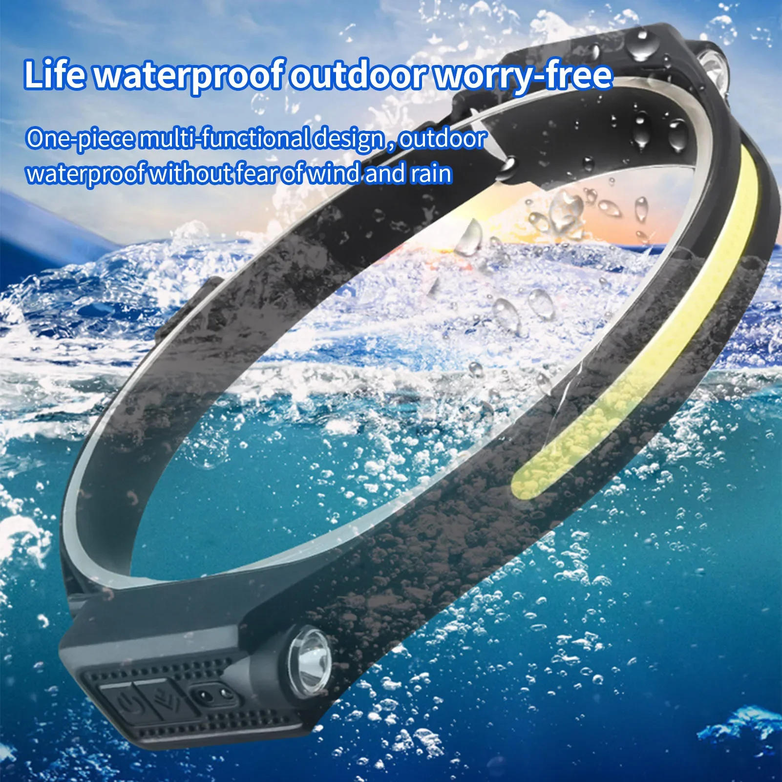 Description Picture 3 of item1200MAH Single and double side lamp COB induction headlamp LED outdoor night run fishing Type-C charge floodlight