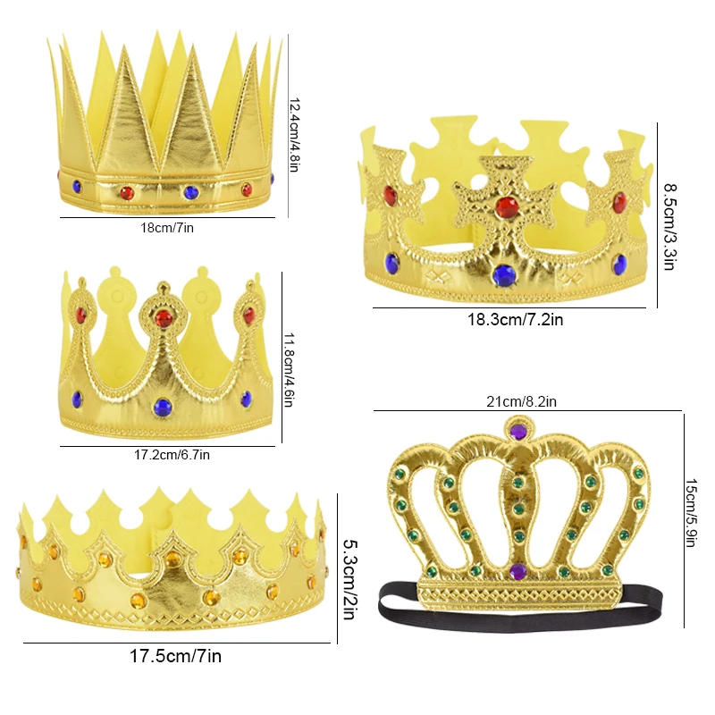 Description Picture 2 of itemMulti Style Gold Silver Princess Prince Crown Tiaras Headwear Birthday Party Crowns Headband Costume Accessories Photobooth Prop