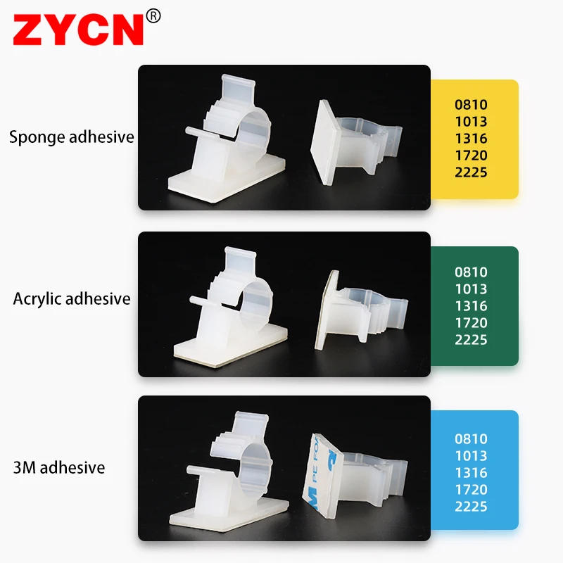 Description Picture 2 of item10pcs Cable Organizer Clips Adjustable Ties Mounts 3M Self-Adhesive Wire Clamp Holder Cord Management For Car Charging Winder