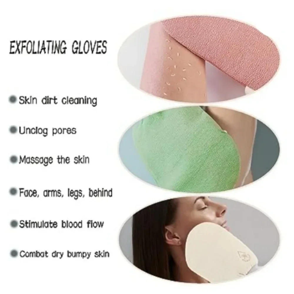 Description Picture 4 of itemExfoliating Bath Gloves Body Scrub Gloves SPA Shower Mitt Body Wash Sponge Massager Towel Rub Dead Skin Remover Bathroom Tools
