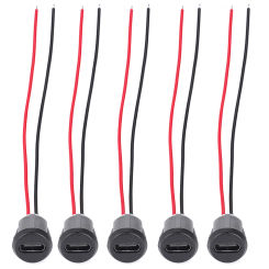 Type-C Female 2Pin USB Connector Waterproof Female Socket Fast Charging Jack Charging Port USB-C Charger Plug Power Cable