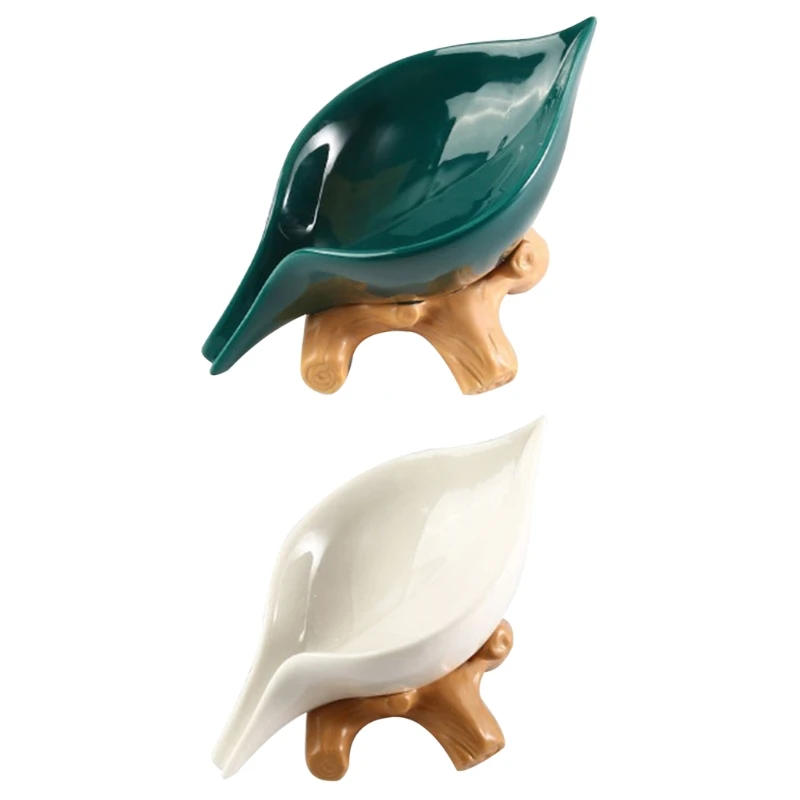 Description Picture 2 of itemLeaf Bar Soap Dish for Shower Bathroom Soap Holder Ceramic Multifunctional Soap Holder for Bathroom Decoration