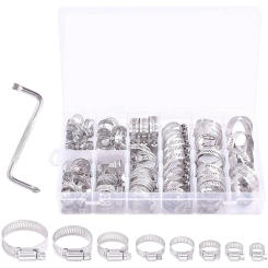Hot 120Pcs Stainless Steel Worm Gear Hose Clamps Duct Clamp Adjustable Hose Clamp Fuel Line Clamp For Plumbing