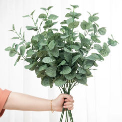 68cm Artificial Leaves Branch Retro Green Silk Eucalyptus Leaf Christmas Home Decor Wedding Faux Plants Garden DIY Accessories