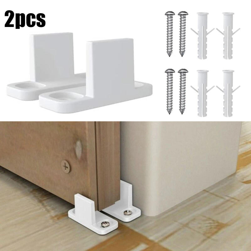 Description Picture 2 of item2pcs Plastic Sliding Bottom L-Guide Floor Guide Replacement For Sliding Barn Door Hardware Clip Door Hardware Accessories