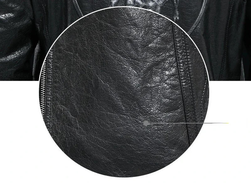 Description Picture 3 of itemNew 2024 Faux Leather Mixed Artificial Men Short Hood Biker Jacket Youth Fashion Handsome SlimFit Printed