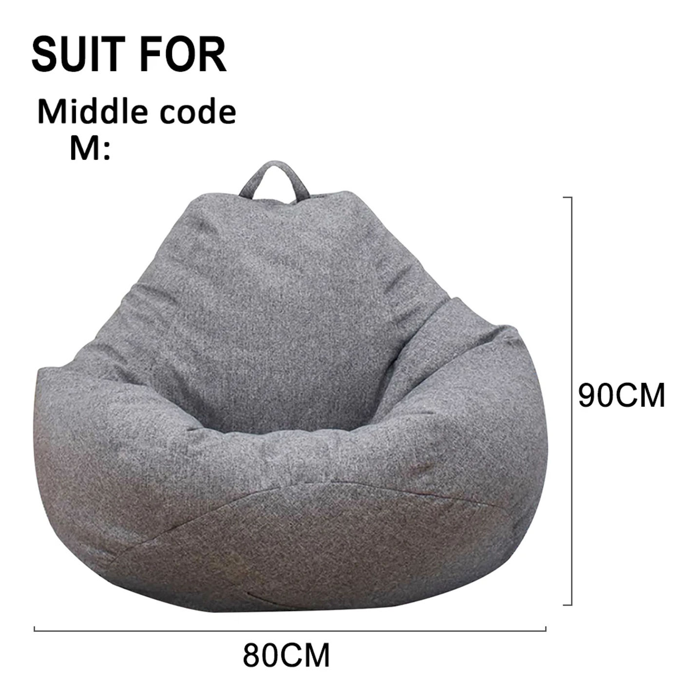 Description Picture 6 of itemLarge Small Lazy Sofa Cover Chairs Without Filler Linen Cloth Lounger Seat Bean Bag Pouf Puff Couch Tatami Living Room