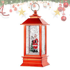 Christmas Snow Globe Lantern LED Vintage Snow Crystal Ball Lantern Night Light Christmas Lantern Lights Portable Night Light
