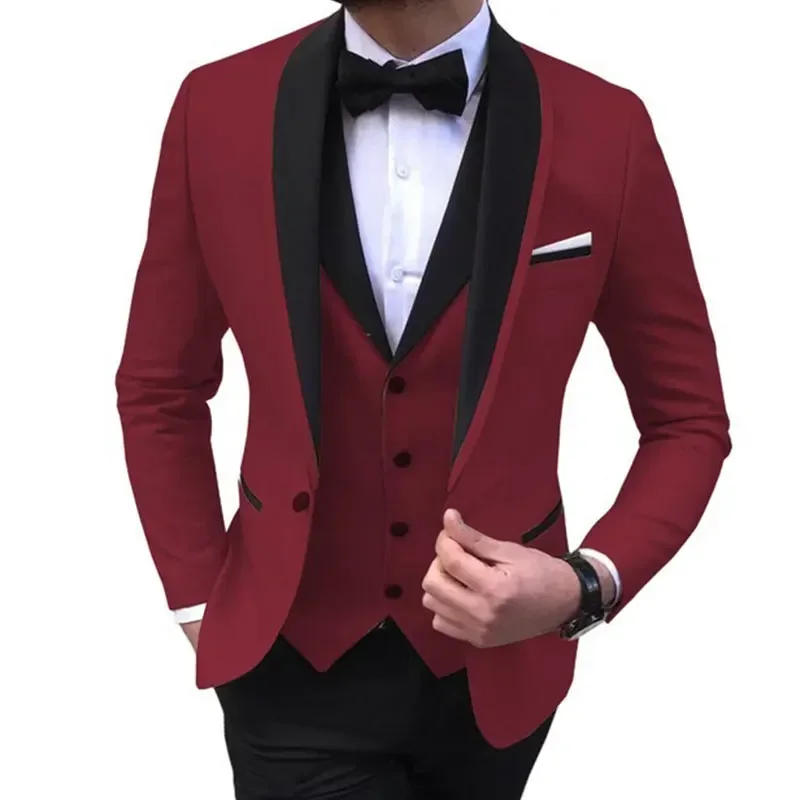 Description Picture 5 of itemParty Dresses Jacket+Pants+Vest Fashion Suits For Men Slim Fit Party Casual Male Blazer Formal Occasion Dresses  Costume