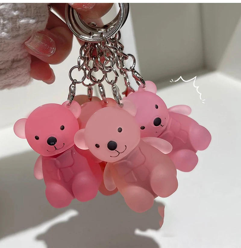 Description Picture 6 of itemCute Bear Keychain Velvet Mist Lip Glaze Waterproof Lasting Matte Lipstick Orange Lips Tint Women Dupes Korean Makeup Cosmetic