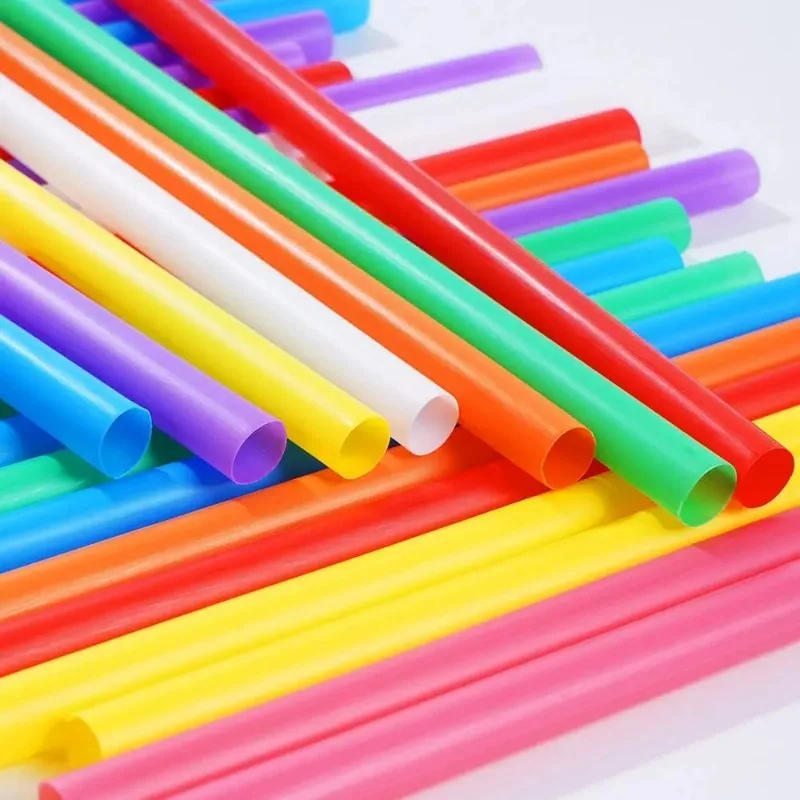 Description Picture 4 of item300/100pcs Colorful Disposable Straws Plastic Drinking Straw for Milk Tea Juice Cocktail Wedding Birthday Party Decor Supplies